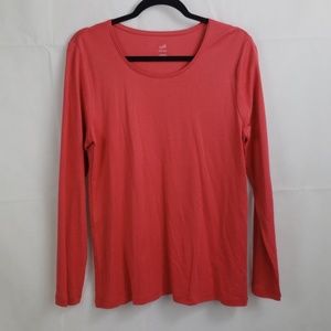 J Jill long sleeve tee NWT Size L Carmine red